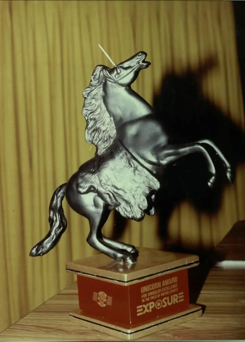 The Unicorn Award for singular excellence in motor sports, crafted by Exposure