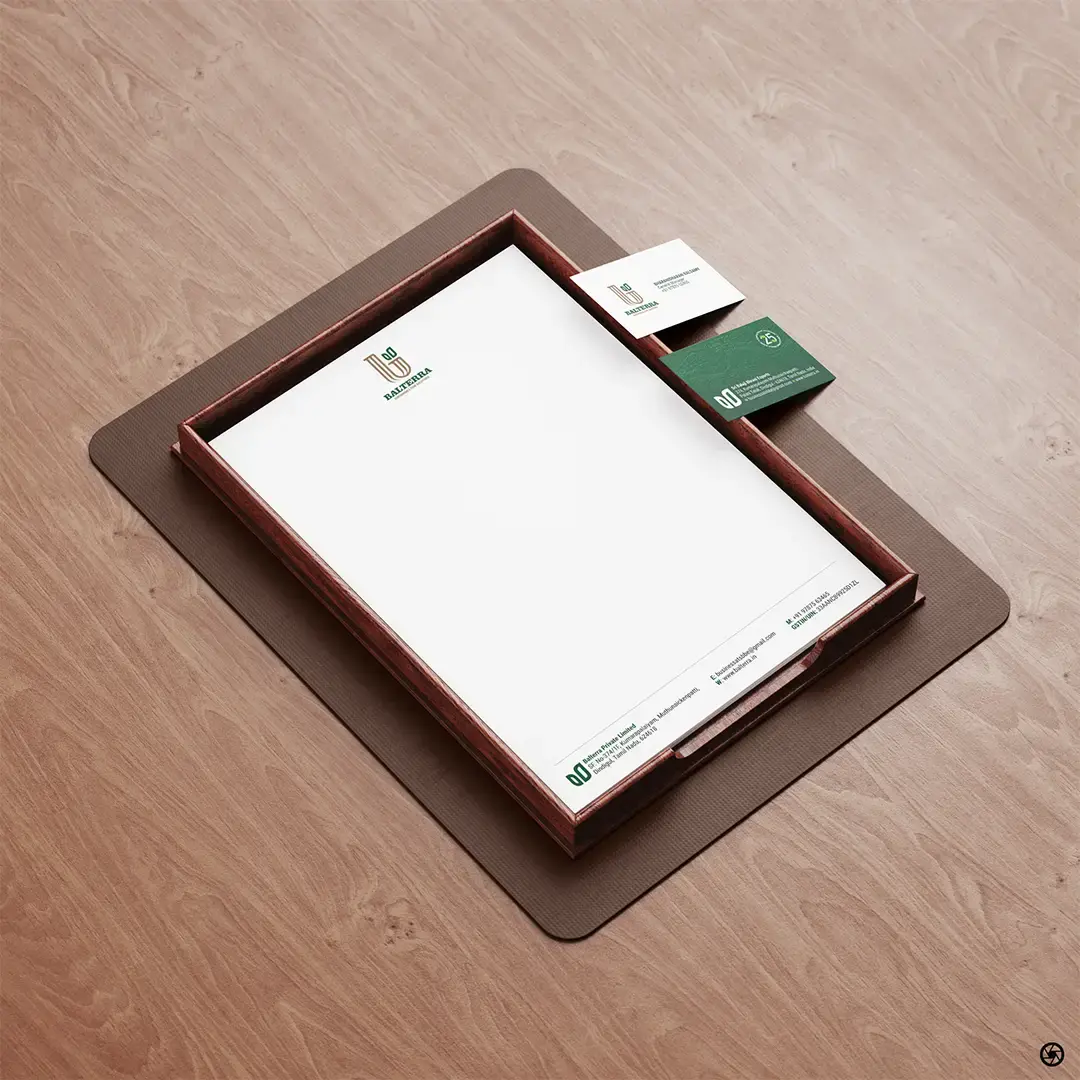 Balterra — letterhead with business card, complete corporate stationery system