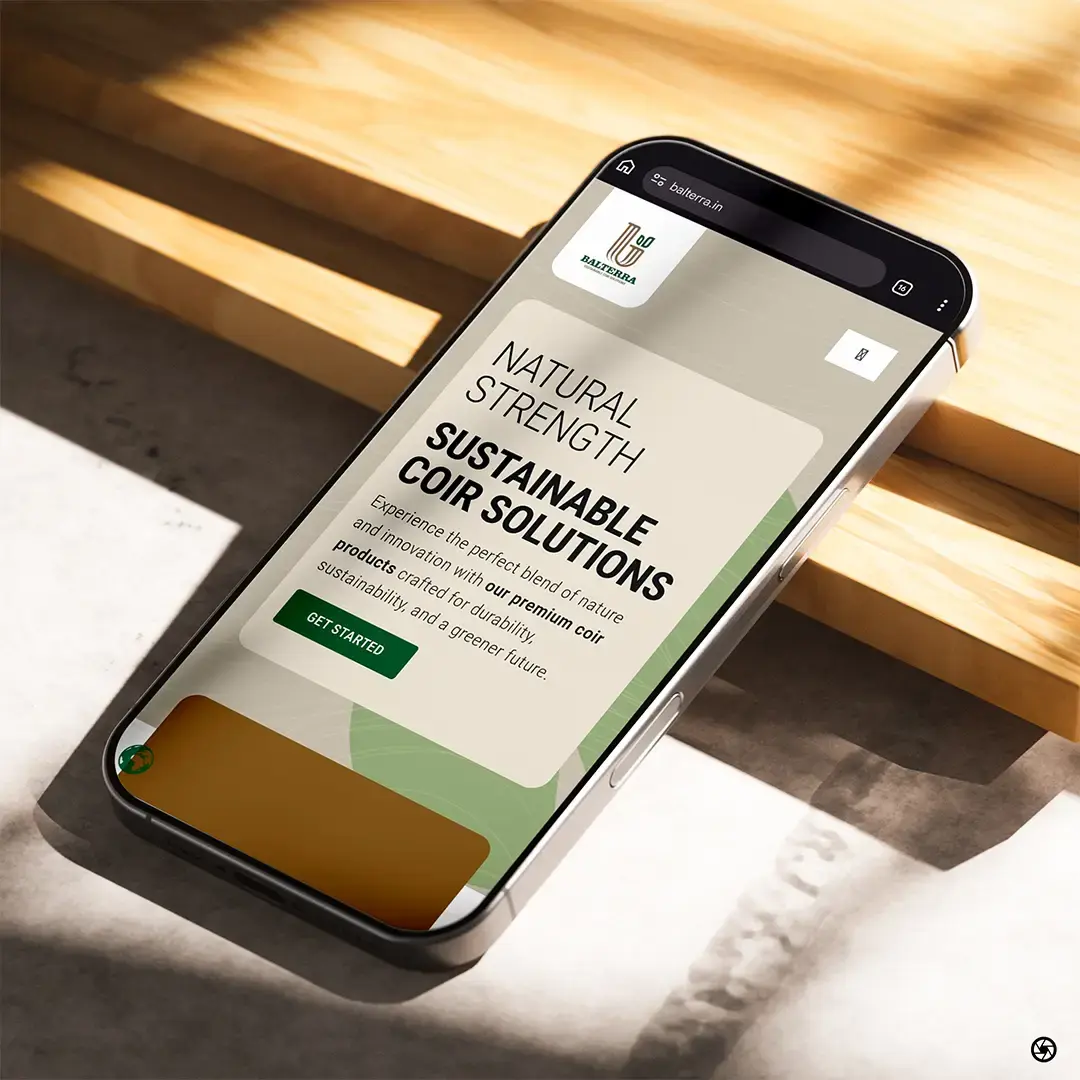 Balterra — balterra.in responsive website on mobile showing homepage and product sections