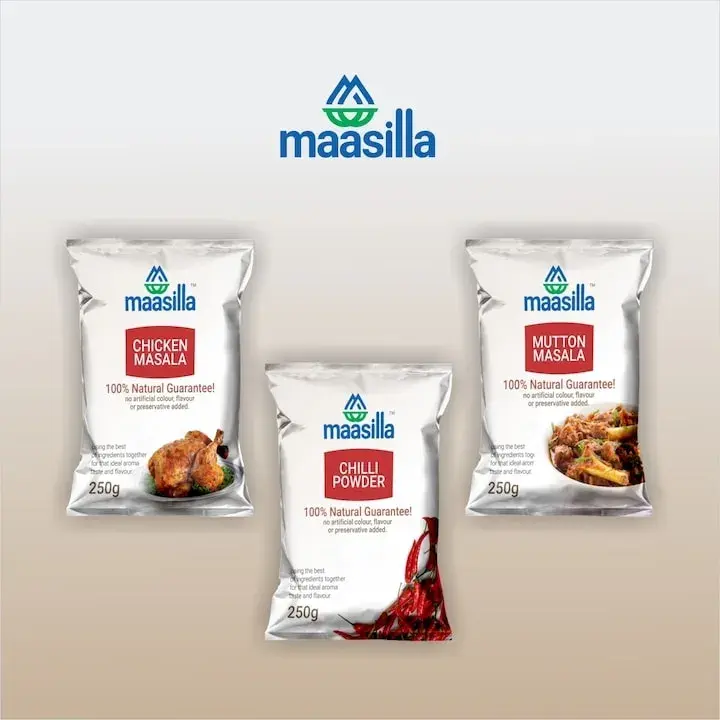 Maasilla masala range in branded pouches