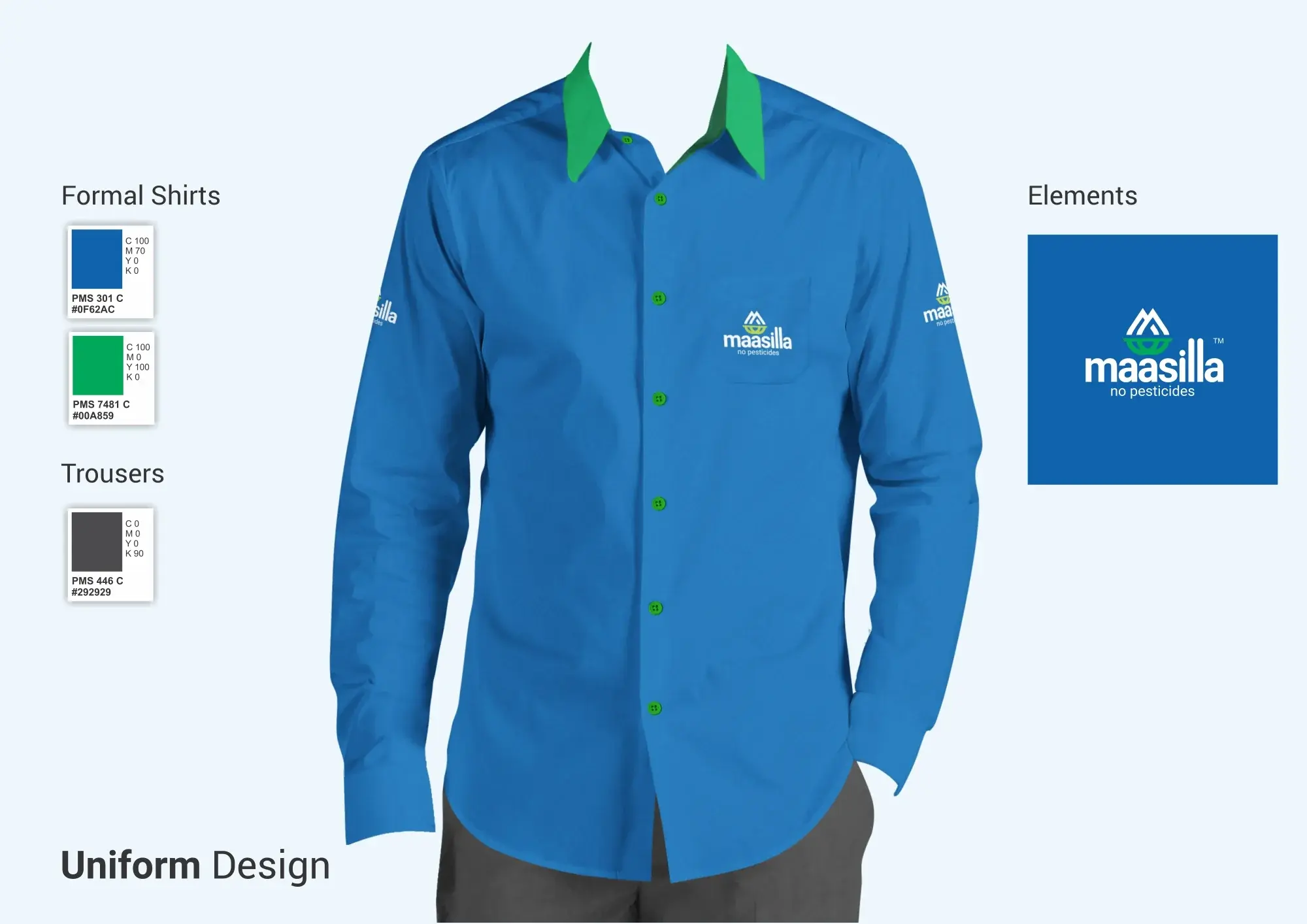 Maasilla staff shirt - full uniform specification sheet