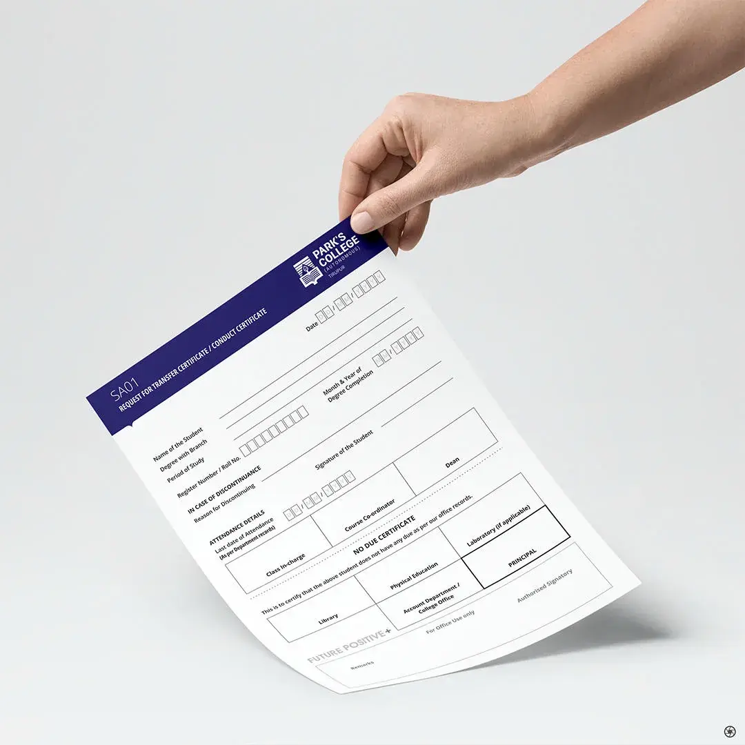 Park's College branded receipt document