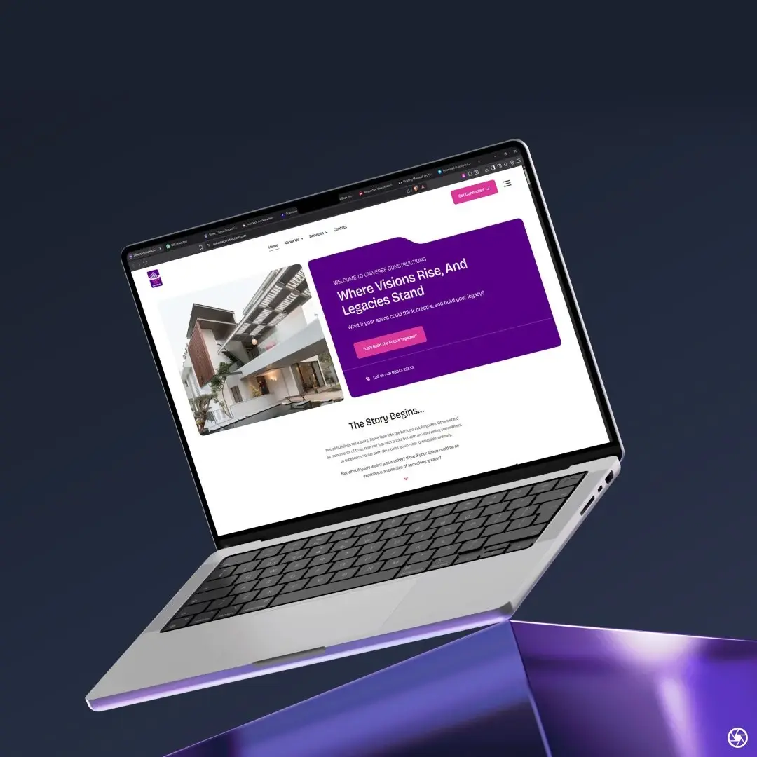 A recent Exposure-built website, Universe Constructions